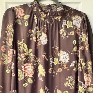 Loft brown floral mini dress